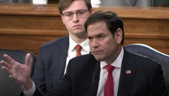 Senador republicano Marco Rubio durante una audiencia del Comité de Asignaciones del Senado.