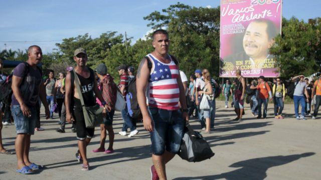 Migrantes cubanos en Nicaragua.