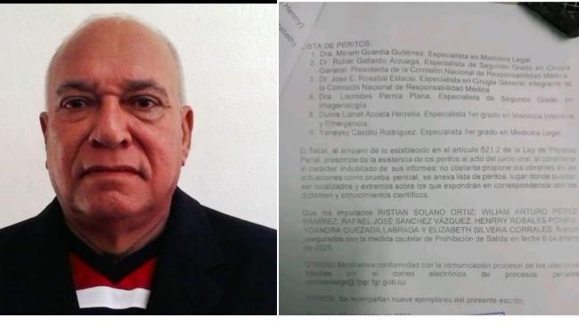 El médico cubano José Emilio Rosabal Estacio y el documento en el que fue incluido.