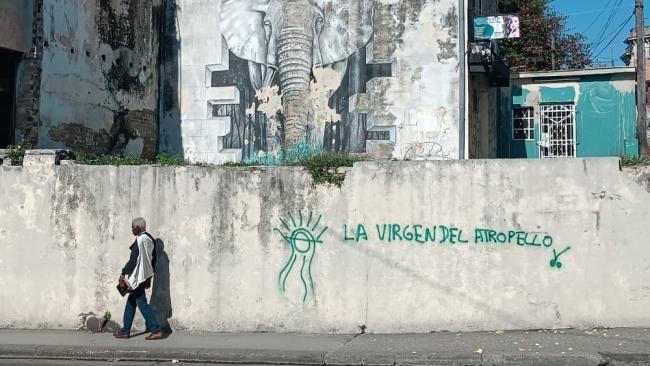 Un grafiti en un muro de La Habana. 