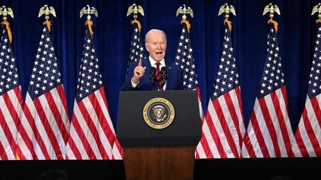 El presidente de EEUU Joe Biden durante un discurso