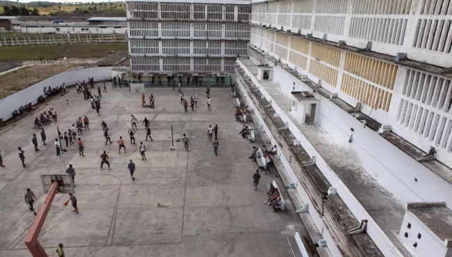 El patio de una cárcel cubana.