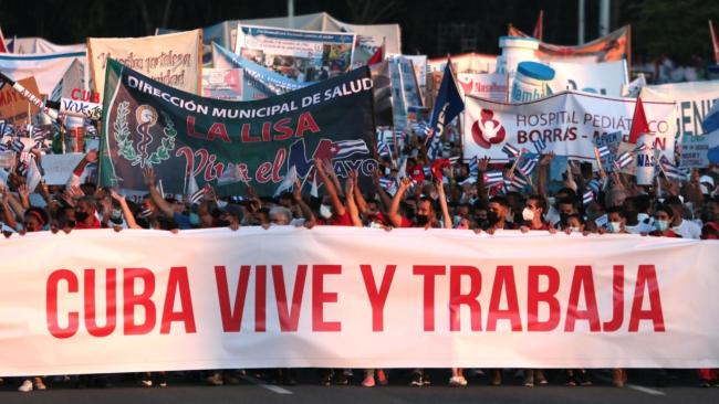 Desfile del Primero de Mayo en la Plaza de la Revolución, 2022.