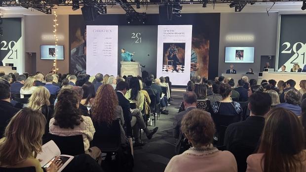  La sala de ventas de Christie's en Nueva York durante la subasta.