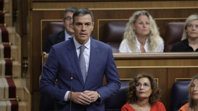 Pedro Sánchez durante la aprobación de la Ley de Amnistía.