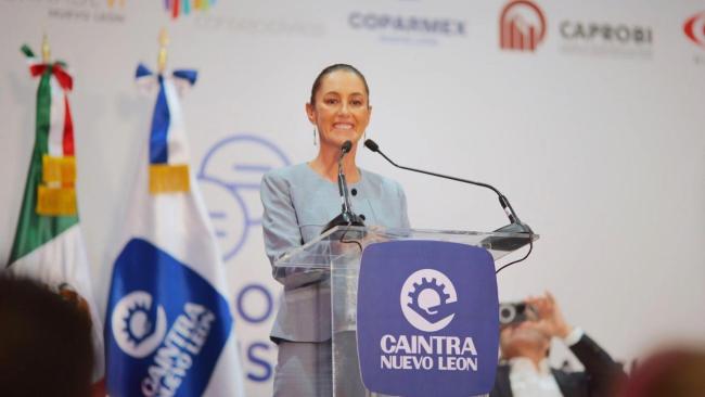 Claudia Sheinbaum en un acto público de su campaña.