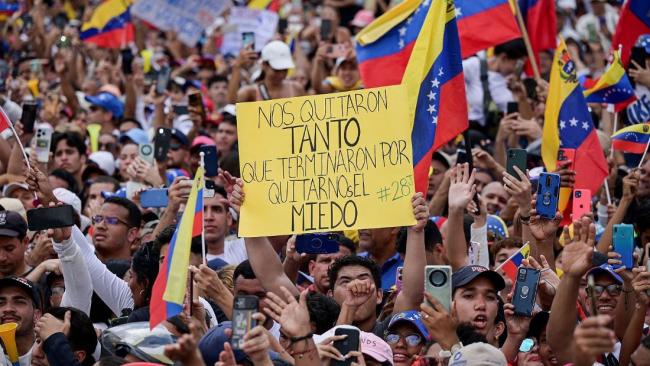 Mitin del candidato Edmundo González. 