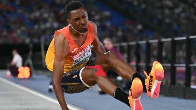 Jordan Díaz en el Campeonato Europeo de Atletismo, en Roma.