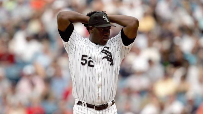 El lanzador cubano José Ariel Contreras con los Chicago White Sox.