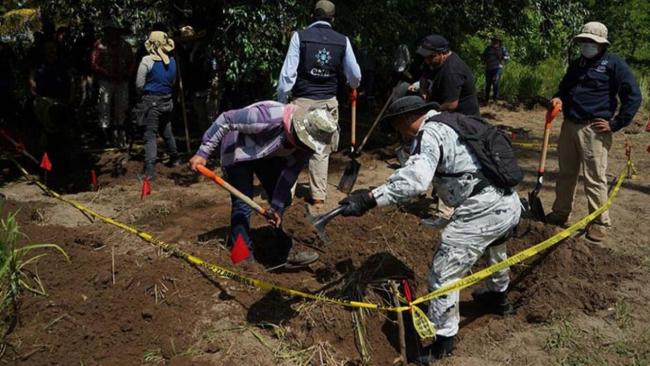 Fosa clandestina en el estado de Jalisco, México.