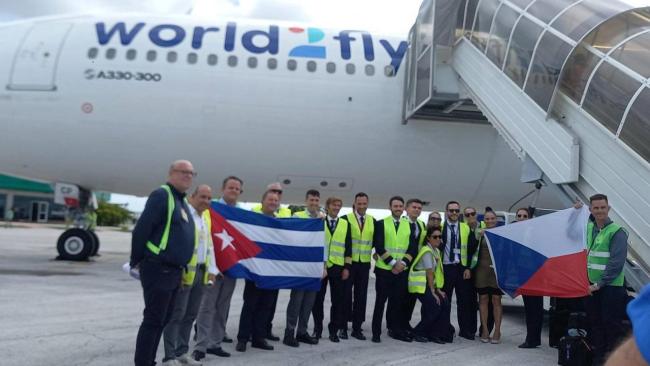 Primer vuelo de World2Fly desde República Checa a Holguín.