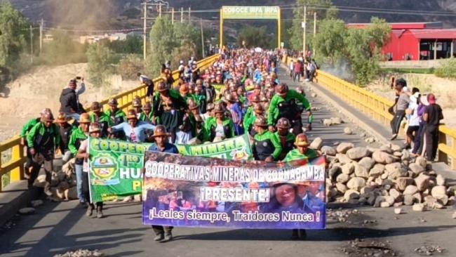 Manifestantes leales a Evo Morales en Bolivia.