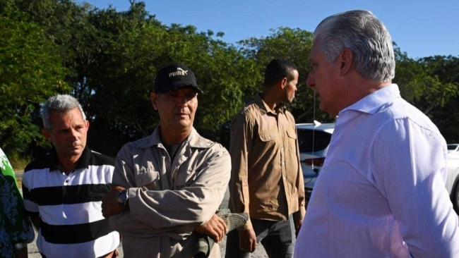 Miguel Díaz-Canel en Lajas habla de la elección de Donald Trump en EEUU.