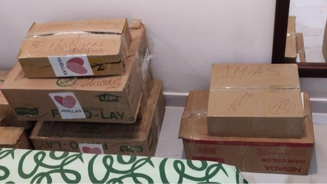 Parte de la ayuda humanitaria retenida en Guantánamo.