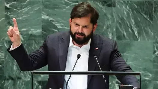 El presidente de Chile, Gabriel Boric, durante una intervención en la ONU.