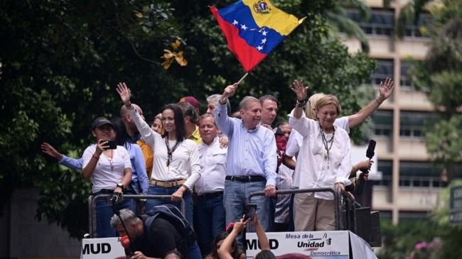 María Corina Machado y Edmundo González Urrutia en una manifestación en Venezuela.