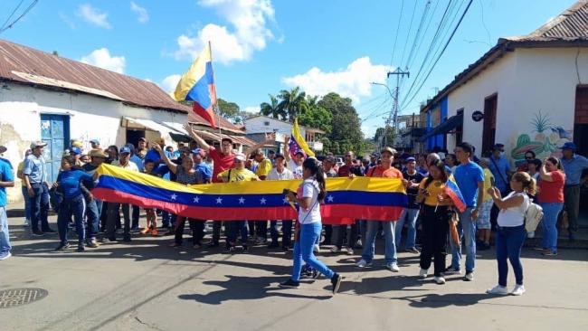 Una manifestación de la oposición en Maturín este 9 de enero.