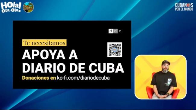 Alexander Otaola pide apoyo para DIARIO DE CUBA en su programa del martes.