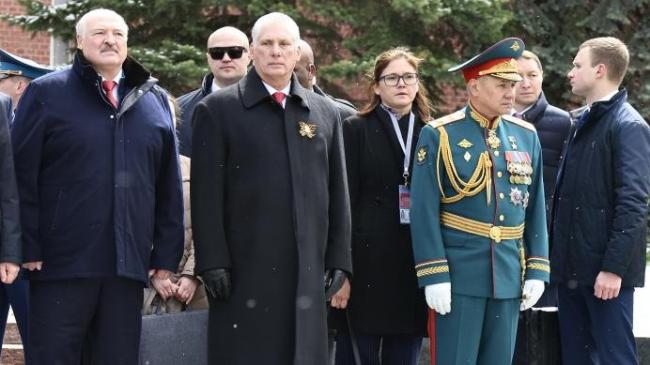 Díaz-Canel en Moscú durante el Desfile de la Victoria de 2024.