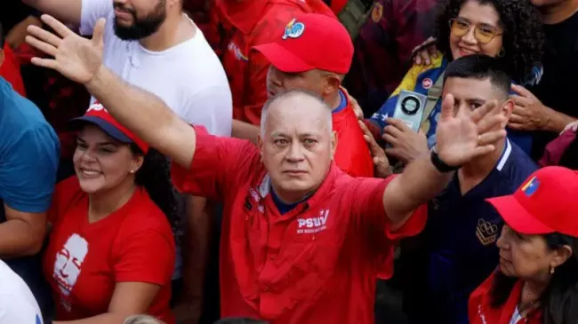 Diosdado Cabello en una manifestación chavista, agosto de 2024.