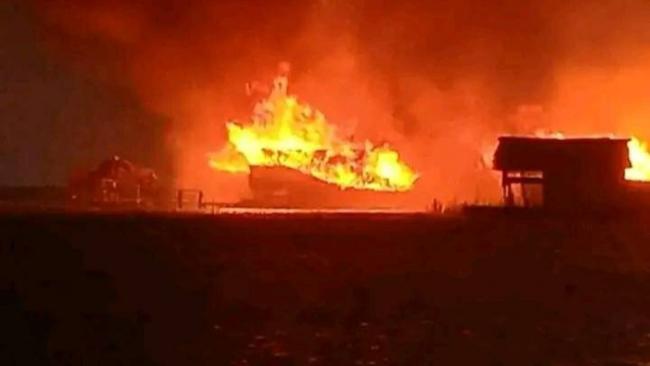 Incendio en viviendas de Playa de Cunagua, Ciego de Ávila. 