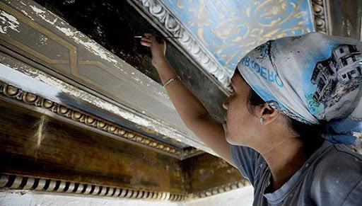 Trabajos de restauración del Capitolio Nacional.