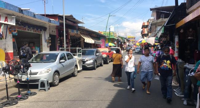 Una calle en Tapachula.