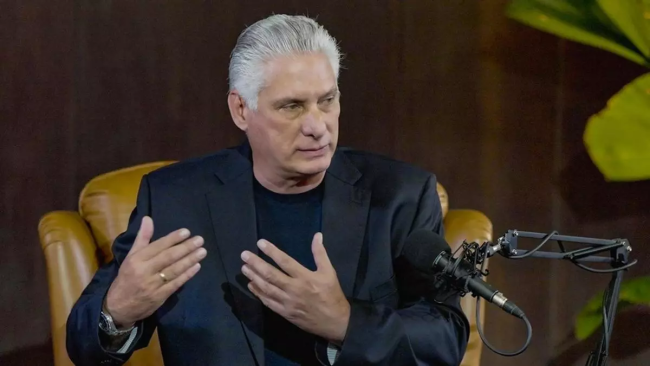 Miguel Díaz-Canel en la entrevista.