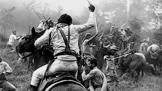 Fotograma de 'La primera carga al machete' de Manuel Octavio Gómez, 1969.. 