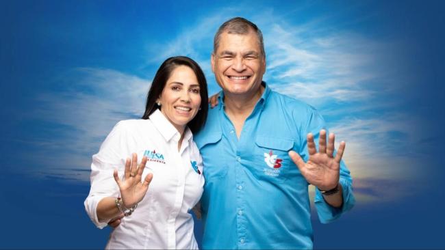 Luisa González y Rafael Correa.