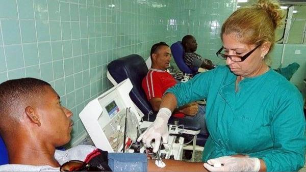 Donación de sangre en Cuba.