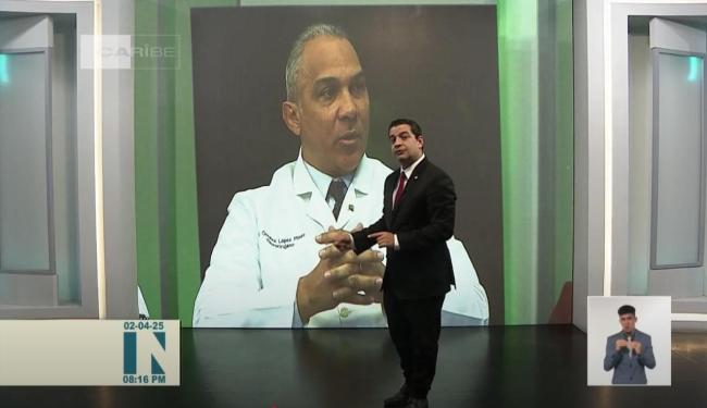 Humberto López en el Noticiero Nacional de la Televisión.