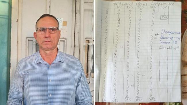José Daniel Ferrer y un registro de cubanos que recibieron comida en la UNPACU.