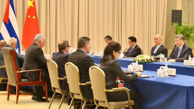 Reunión entre Díaz-Canel y Xi Jinping.