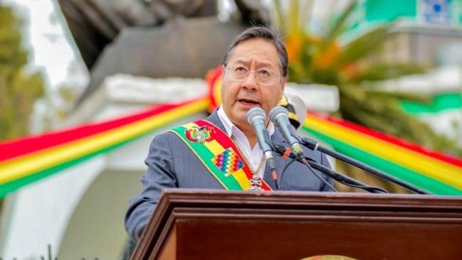 El presidente boliviano, Luis Arce, en un acto público.