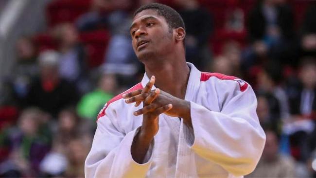 El judoca Heriberto Rivero Carrera, tras ganar un combate como representante de Cuba.