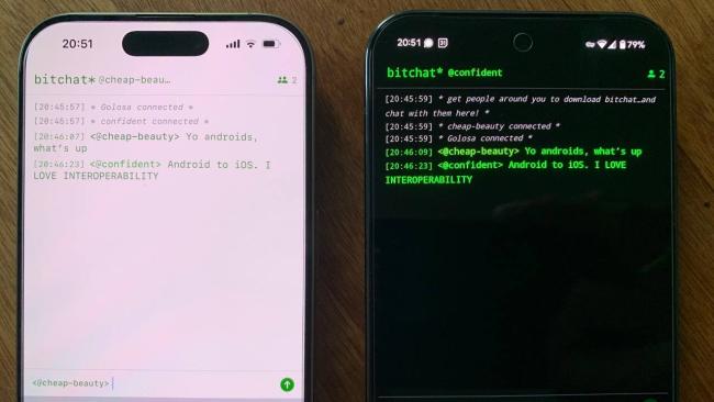 Bitchat en Android e interoperable con la aplicación iOS.