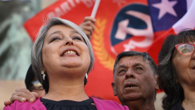 Jeannette Jara durante un acto de campaña.