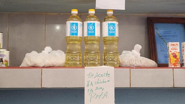 Aceite donando a Cuba por organismos internacionales.