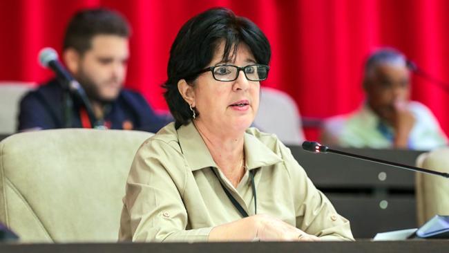 Marta Elena Feitó Cabrera en la Asamblea Nacional del Poder Popular.