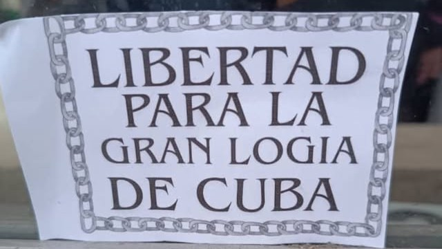 Cartel en la Gran Logia de Cuba.