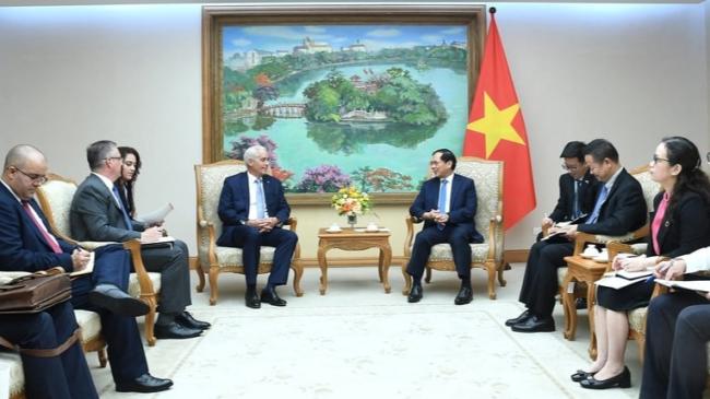 Reunión entre el canciller de Vietnam, Bui Thanh Son, y el vicecanciller cubano, Gerardo Peñalver.