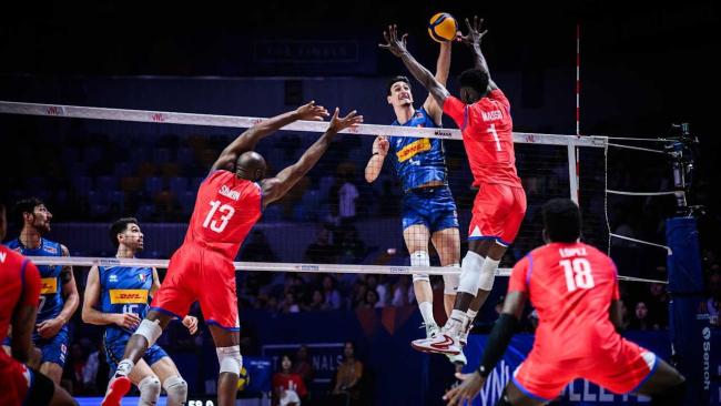 Momento del juego entre Cuba e Italia este miércoles.