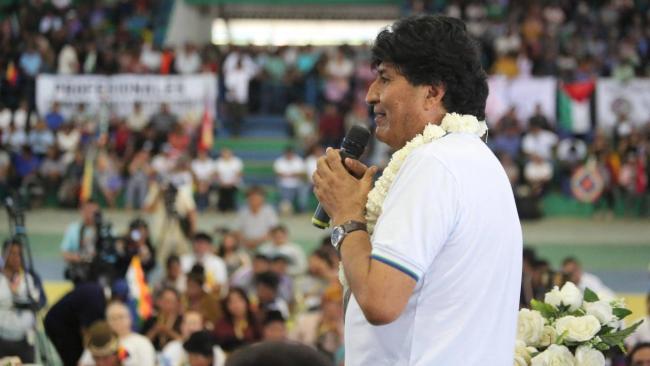 Evo Morales durante un acto público.