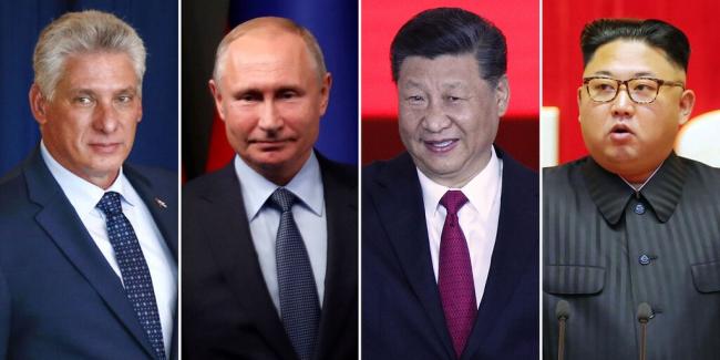 Díaz-Canel, Vladímir Putin, Xi Jinping y Kim Jong-un.