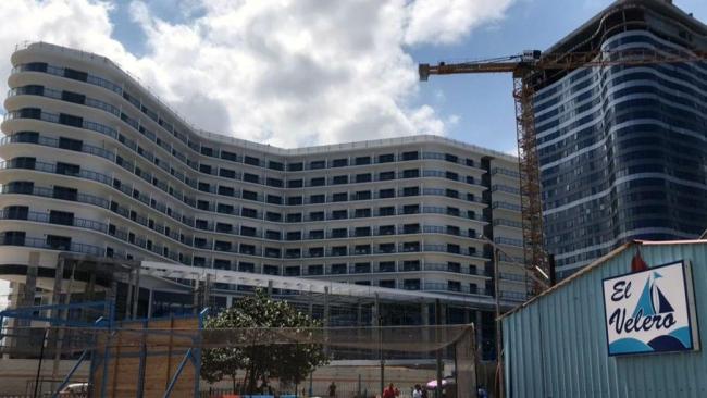 Obras en una zona hotelera de La Habana.