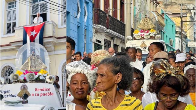 Procesión de la Virgen de la Caridad del Cobre en Santiago.