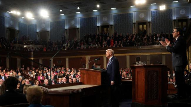 Donald Trump al comparecer ante el Congreso de EEUU.