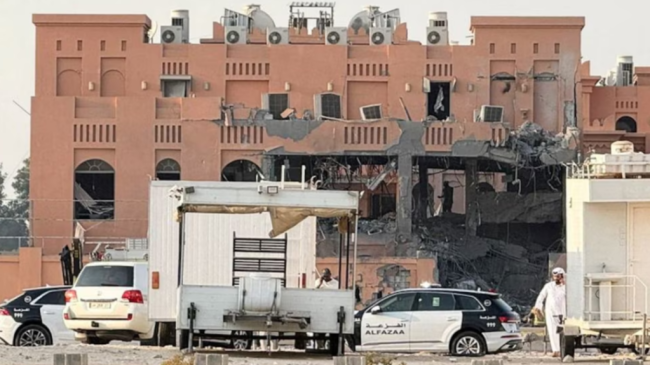 Edificio dañado por el ataque israelí en Doha, Catar.