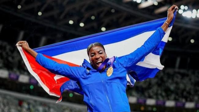 La triplista cubana Leyanis Pérez.